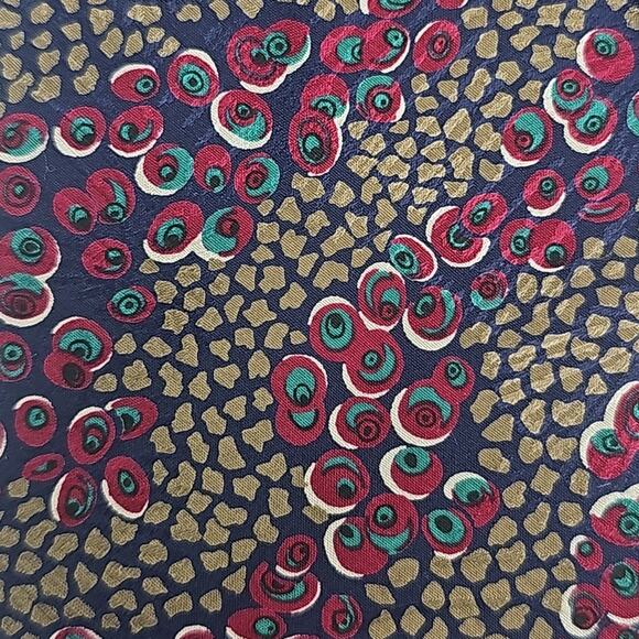 Vintage USA Christian Dior Monsieur Tie Mens Burgundy Peacock Feather Silk 58" - Picture 6 of 6